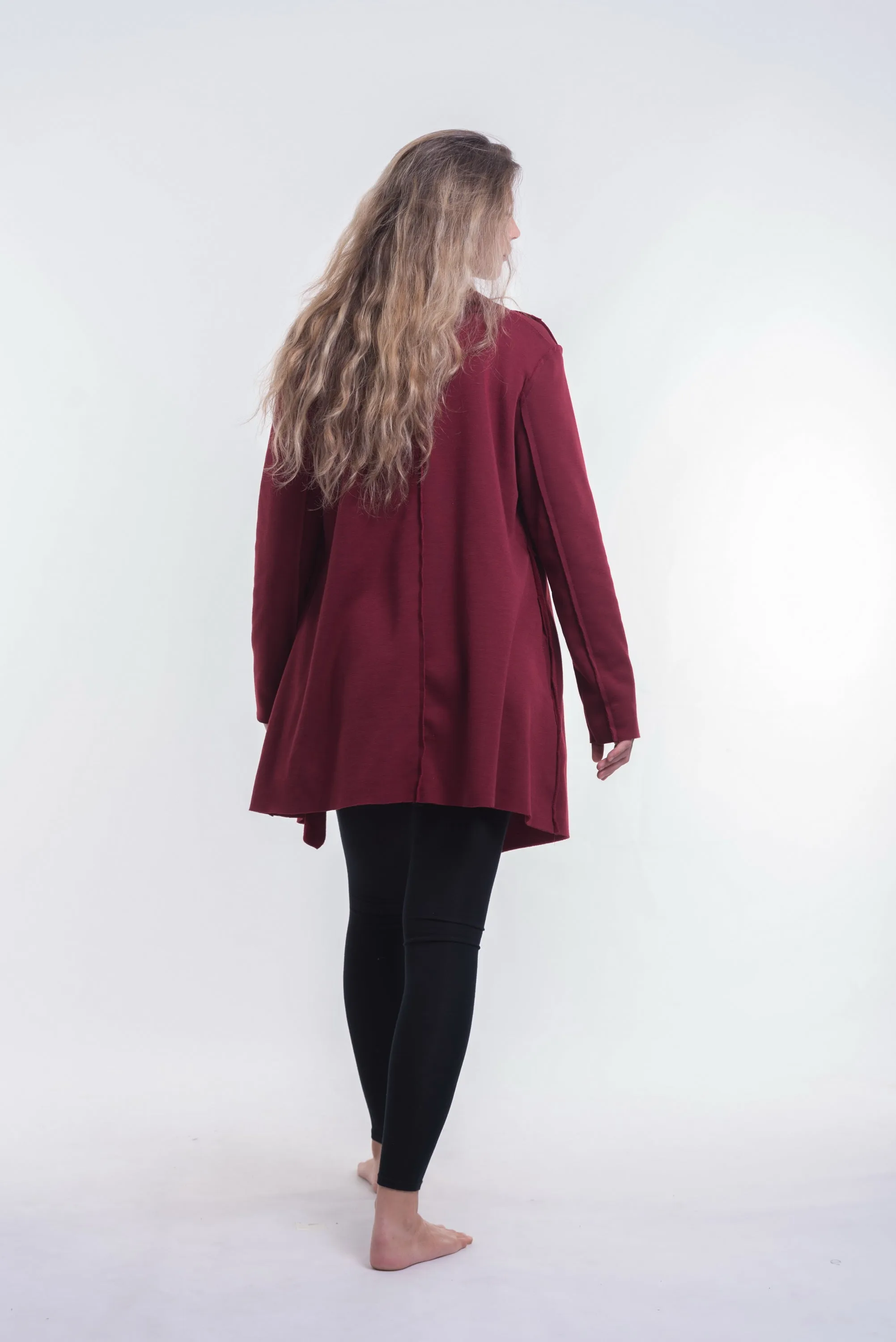 Fleece Cardigan in Red