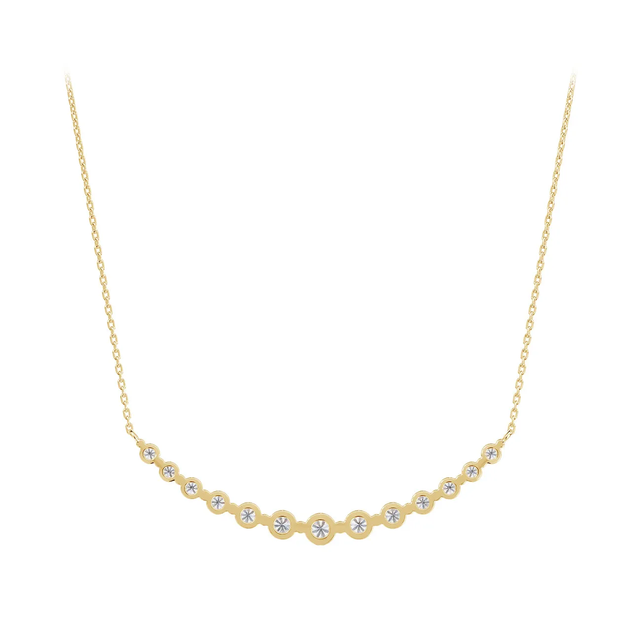 Forevermark Classic Single Prong Graduated Diamond Smile Necklace