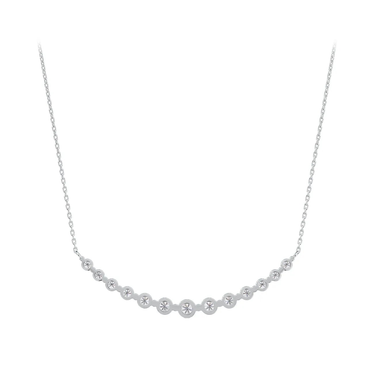 Forevermark Classic Single Prong Graduated Diamond Smile Necklace