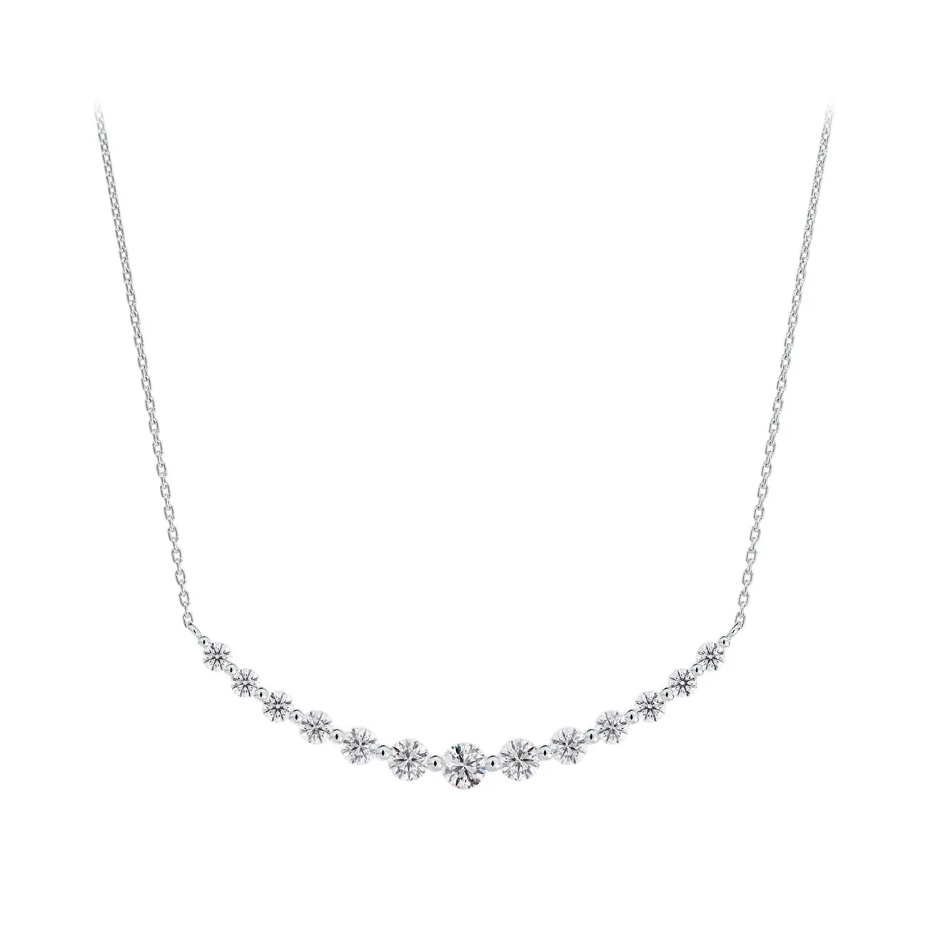 Forevermark Classic Single Prong Graduated Diamond Smile Necklace