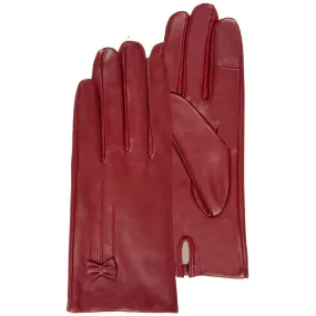 Gants Femme tactiles cuir Rouge