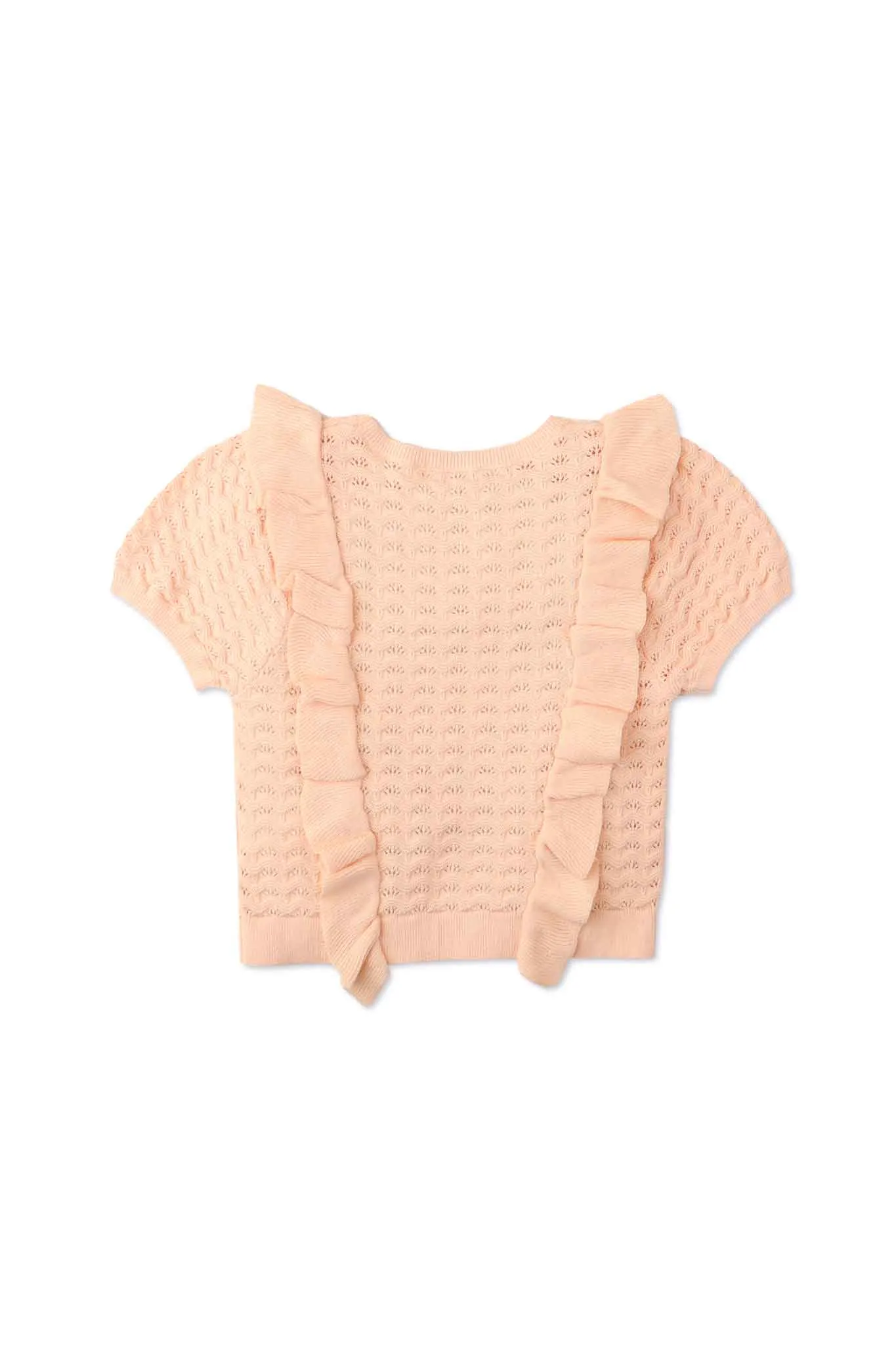 Gingersnaps All Over Pointelle Top with Frills