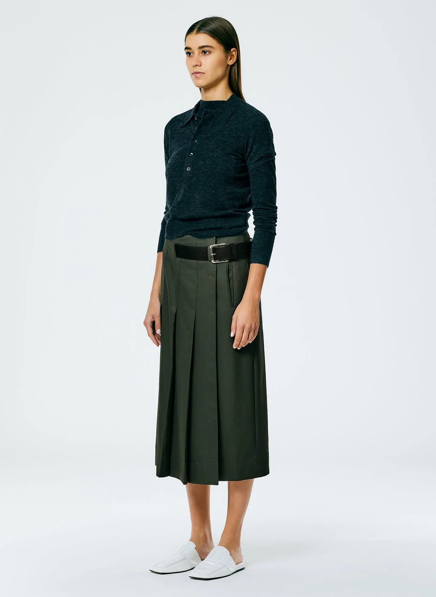 Grain De Poudre Wide Pleat Wrap Skirt