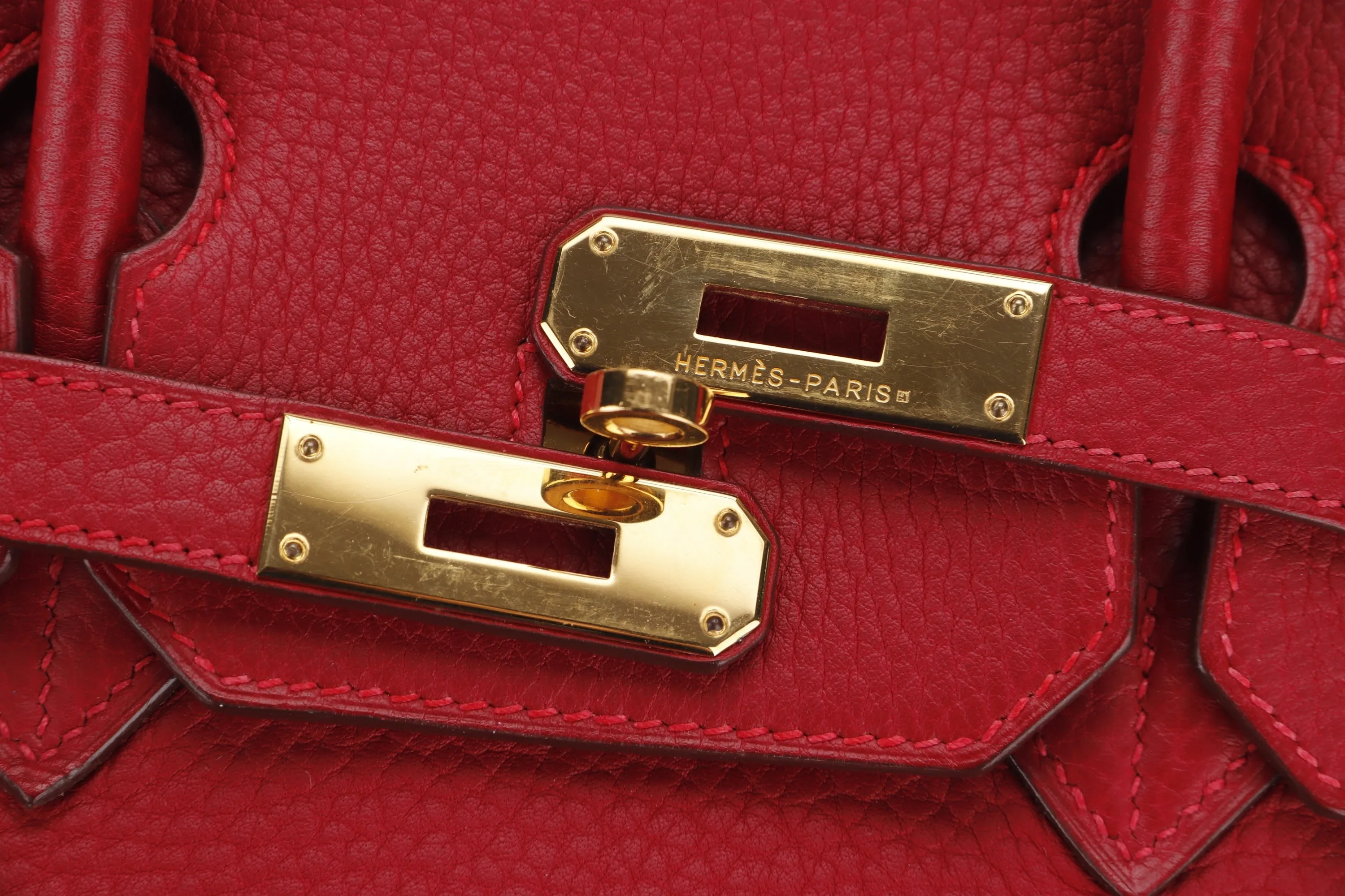 HERMES BIRKIN 35 (STAMP G) ROUGE VERMILLON TOGO LEATHER GOLD HARDWARE, WITH LOCK, KEYS, RAINCOAT & DUST COVER