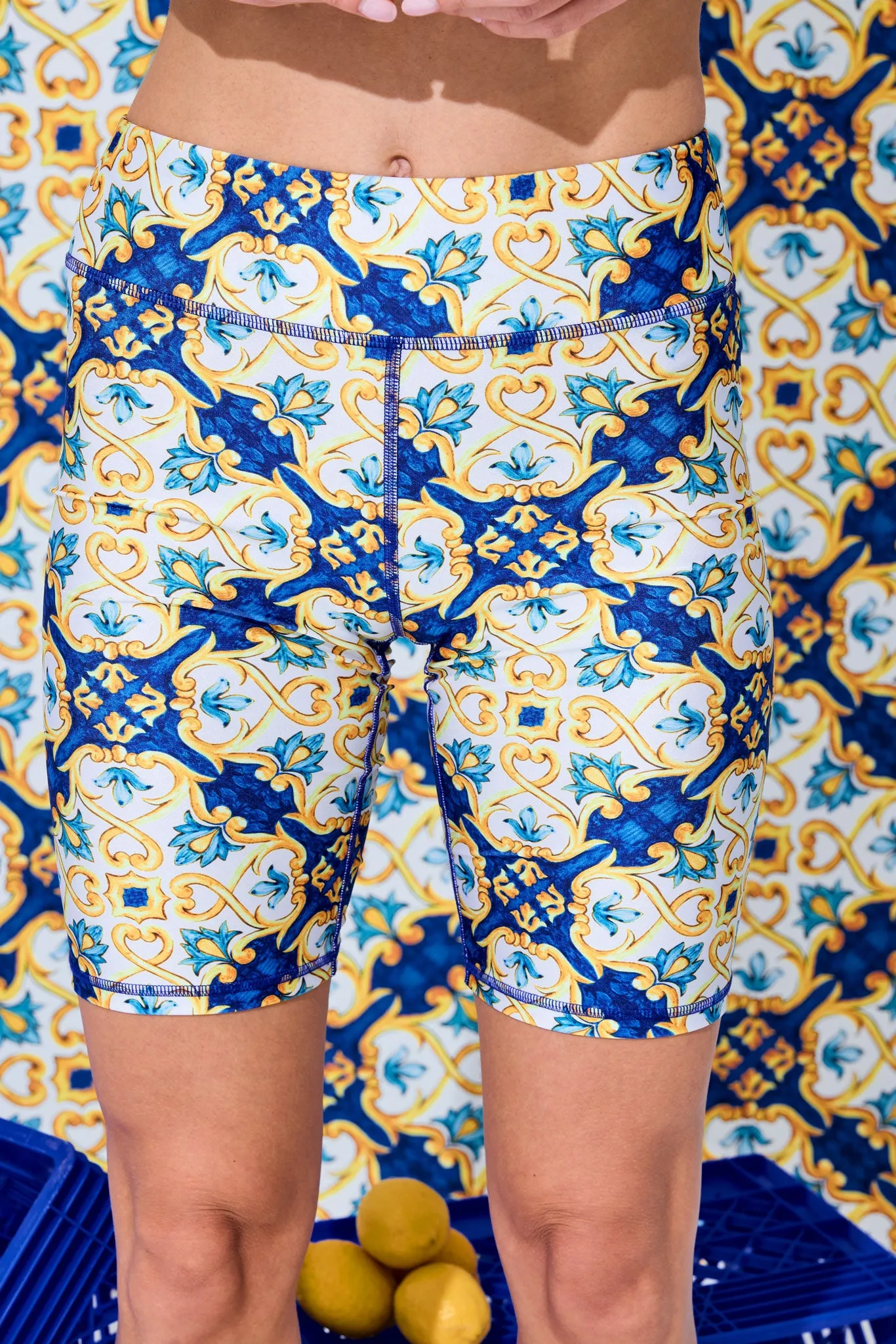 Hi-Shine Bike Shorts in Ceramic Tile