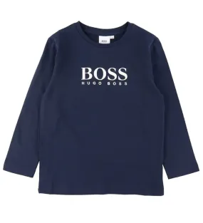 Hugo Boss Kids Long Sleeve T-Shirt Mini Me Navy Blue J25P21-849