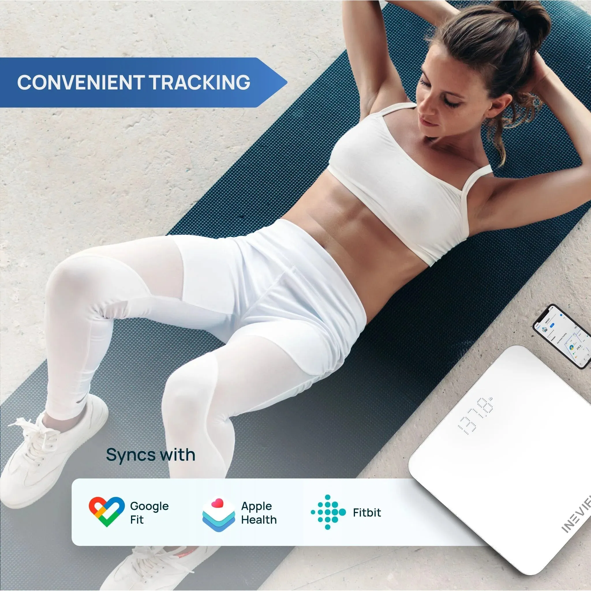 INEVIFIT Bluetooth Digital Smart Bathroom Body Weight Scale