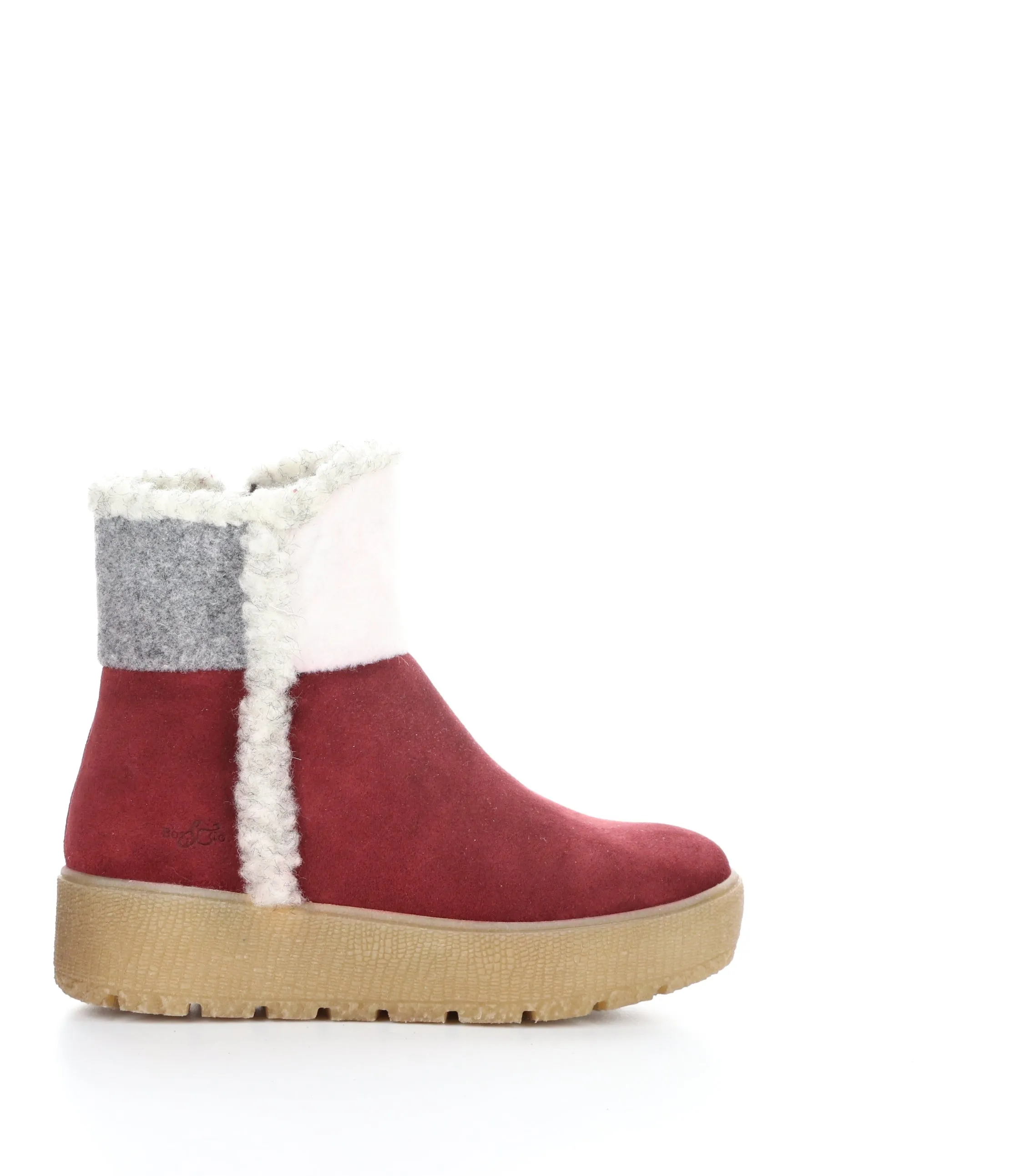 INTER RED/CREAM/GREY Round Toe Boots