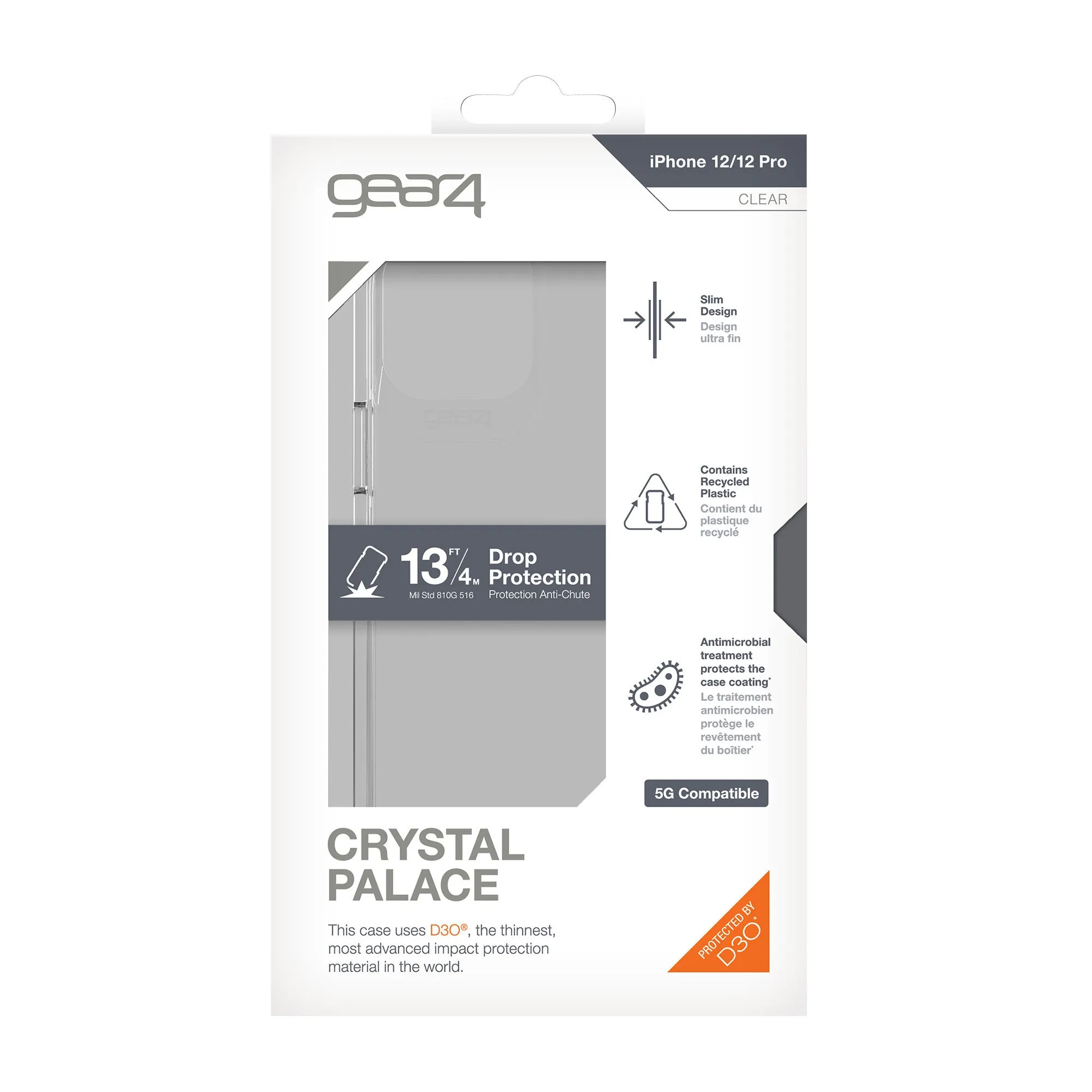 iPhone 12/12 Pro Gear4 D3O Clear Crystal Palace Case - 15-07681