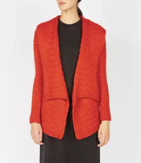 Irish -  Glenross Waterfall Cardigan - Orange Marl