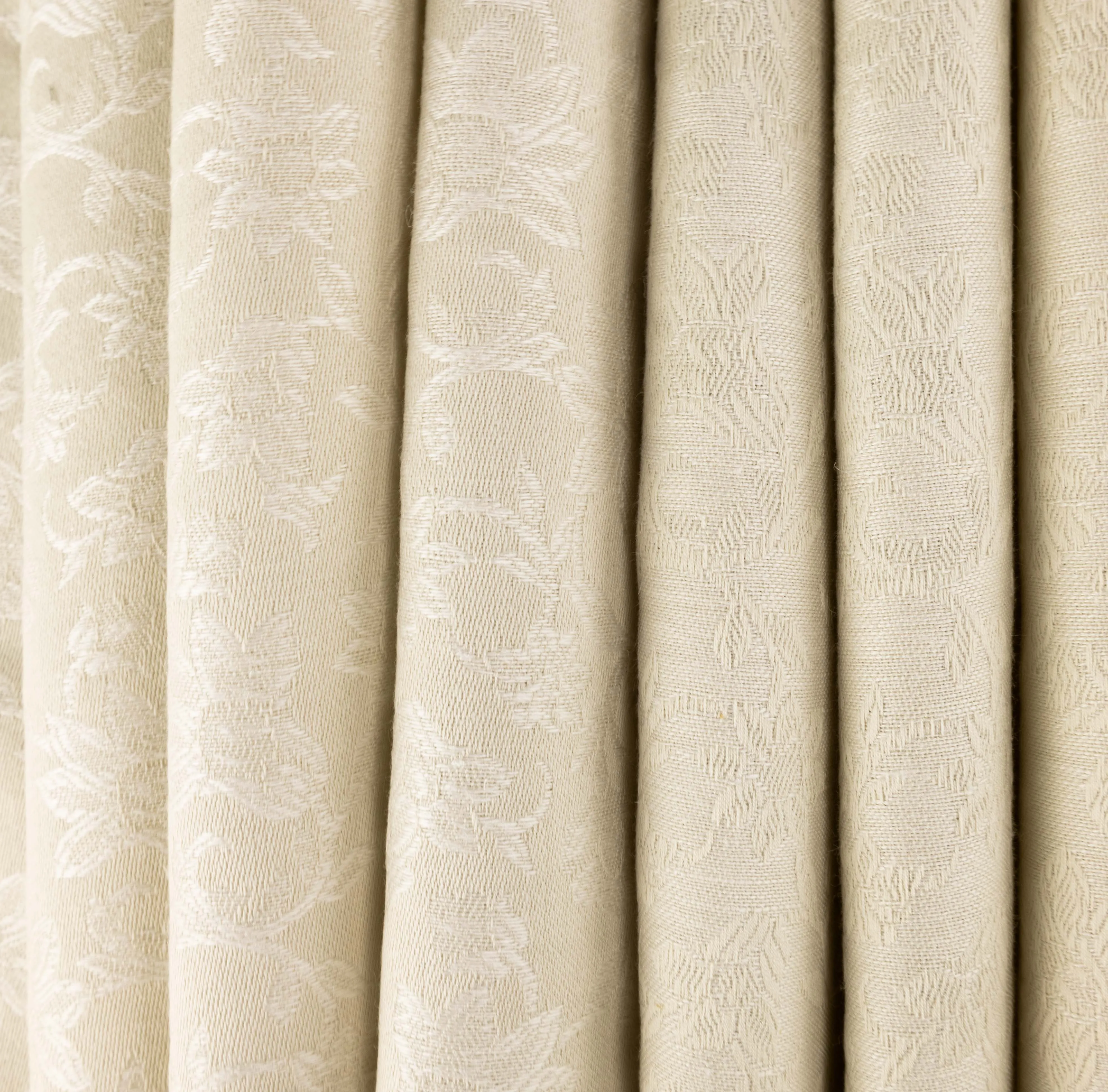 Ivory Floral Linen Damask - $16.00 yd.