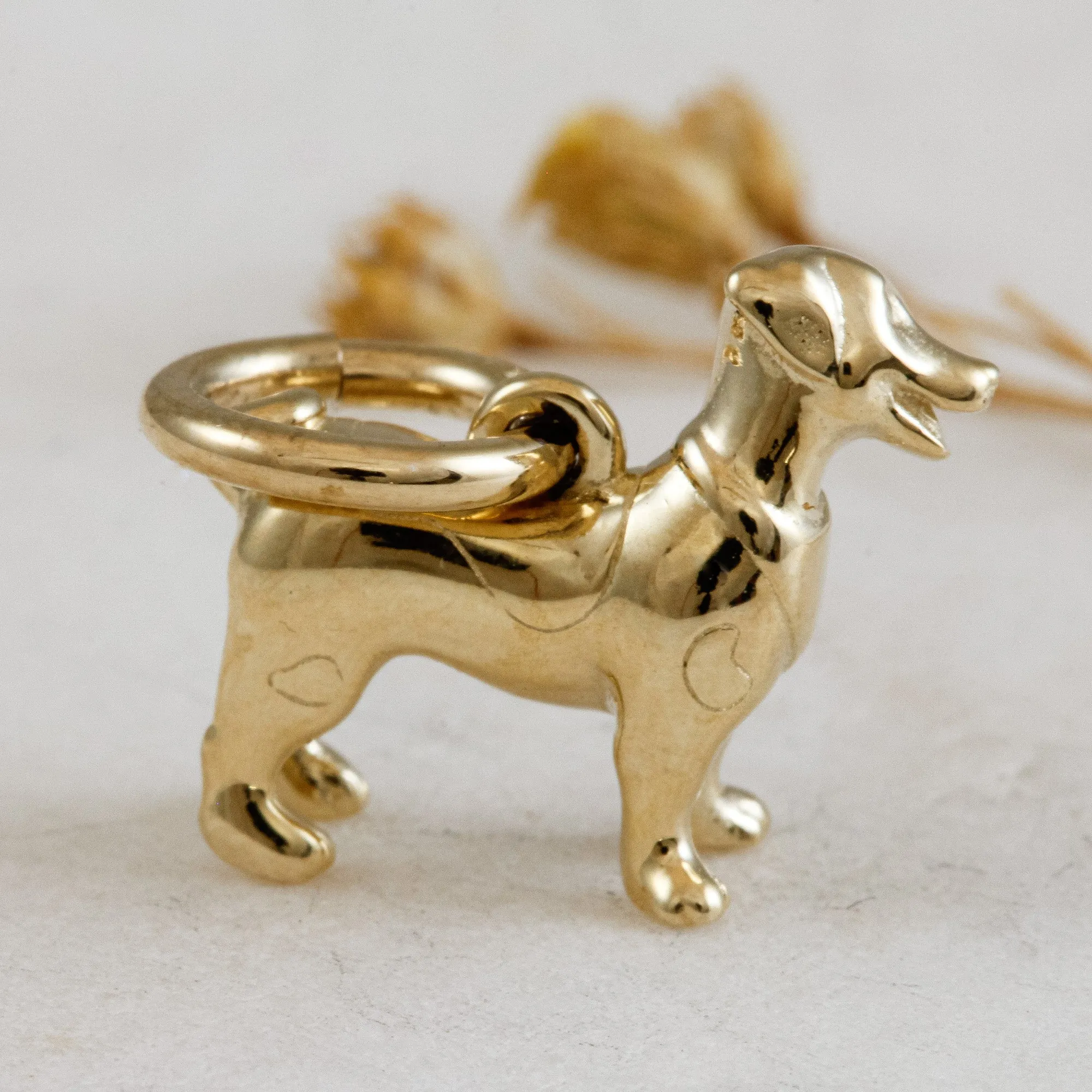 Jack Russell Terrier Solid Gold Dog Charm