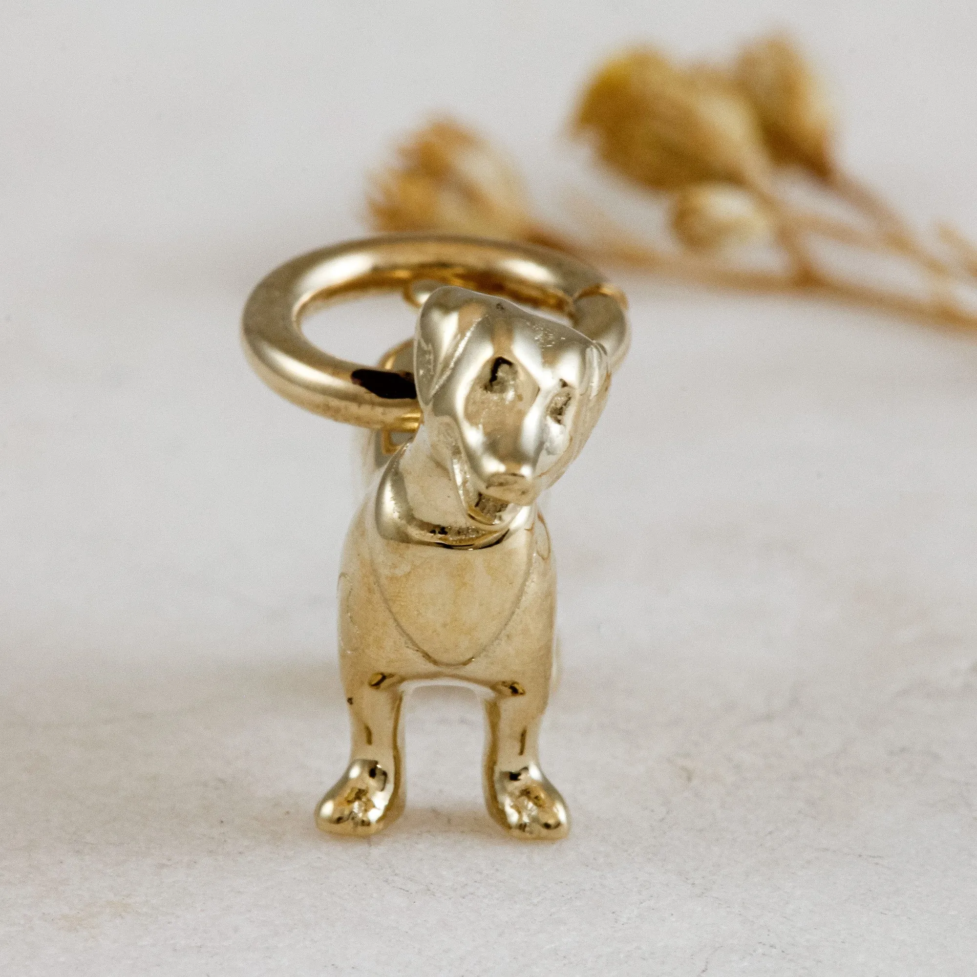 Jack Russell Terrier Solid Gold Dog Charm