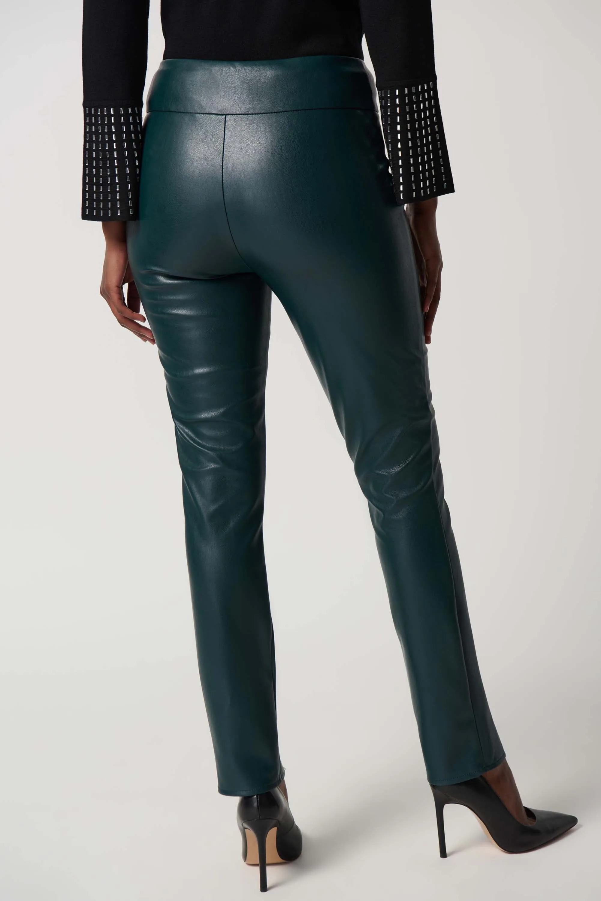 Joseph Ribkoff Green Faux Leather Trouser Style 234148-4130