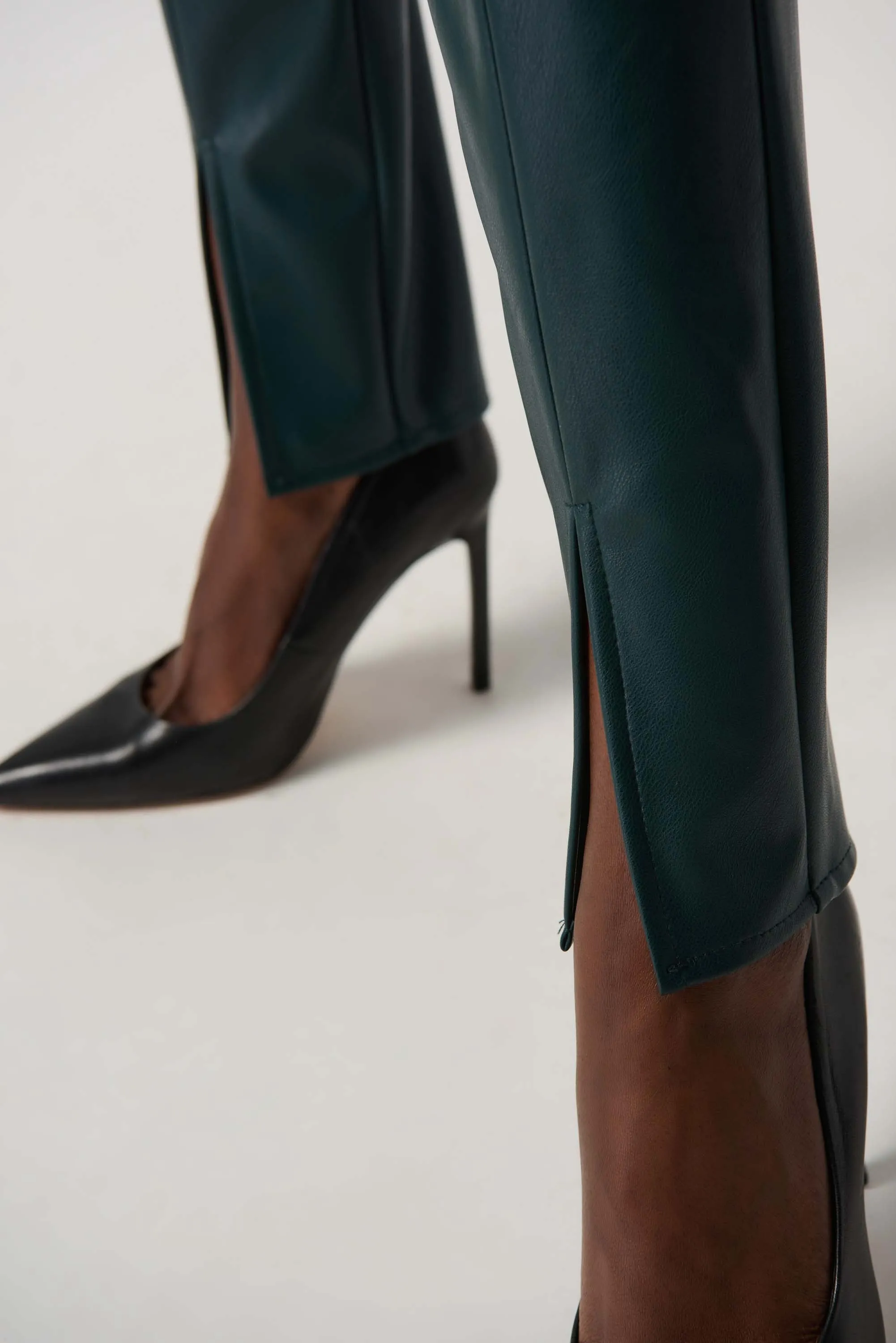 Joseph Ribkoff Green Faux Leather Trouser Style 234148-4130