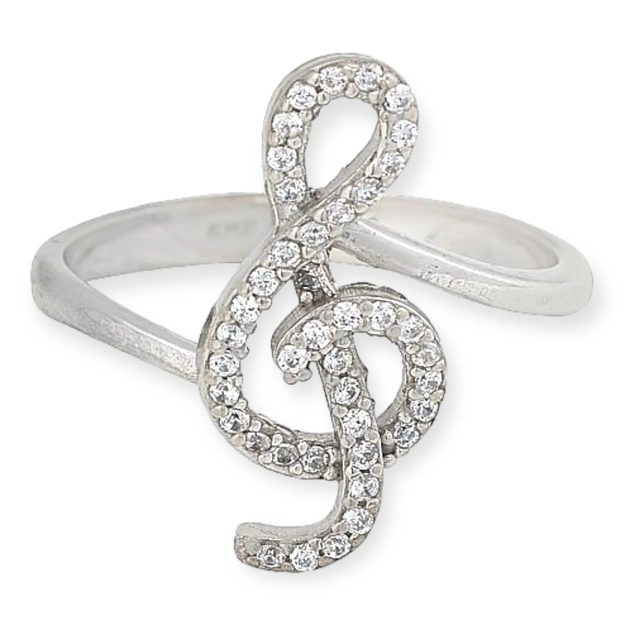 Katharine McPhee 0.21ctw Pavé Treble Clef Ring - Sterling Silver