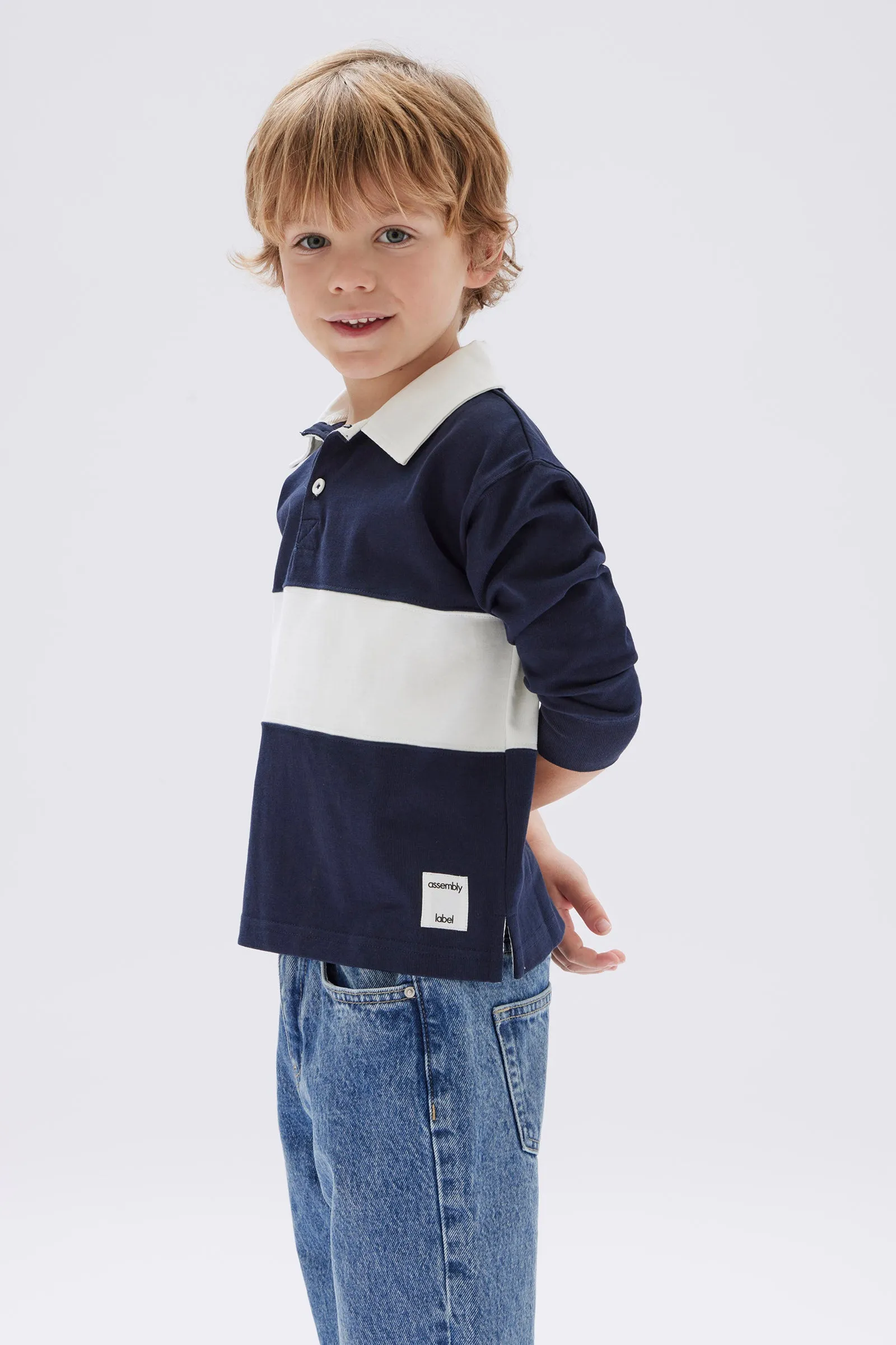 Kids Stripe Rugby Polo