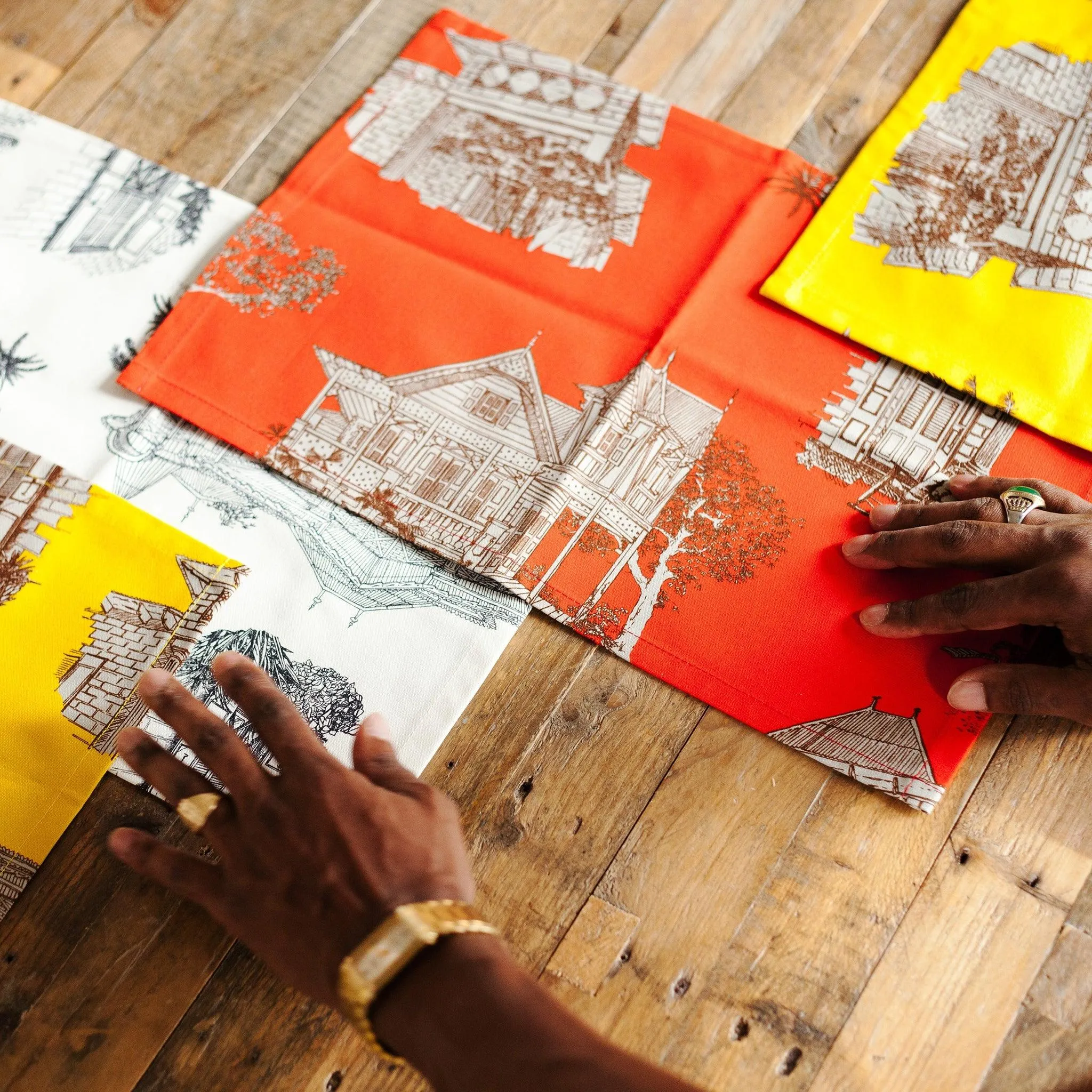 Landmark Coral Orange Placemats 2 Set