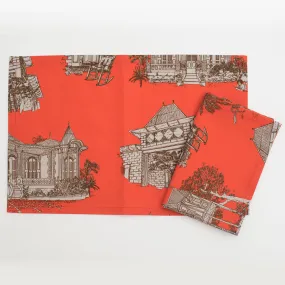 Landmark Coral Orange Placemats 2 Set