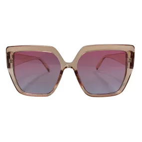 LIGHT PINK OVERSIZED SQUARE VINTAGE STYLE 70s SUNGLASSES