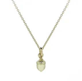 Little Acorn Solid Gold Necklace