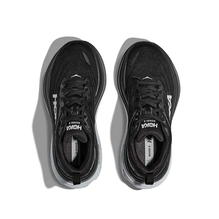 Mens Hoka Bondi 8 Extra Wide in Black/White