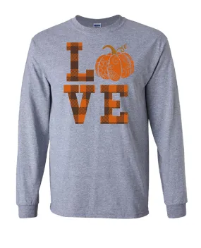 Missy Flannel Fall Love Long Sleeve Tee