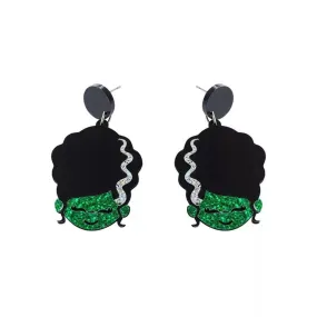 Mrs Frankenstein Earrings - Halloween Jewelry, Handmade Earrings, Handmade Jewelry, Halloween Jewelry, Bride of Frankenstein, Monster Mash