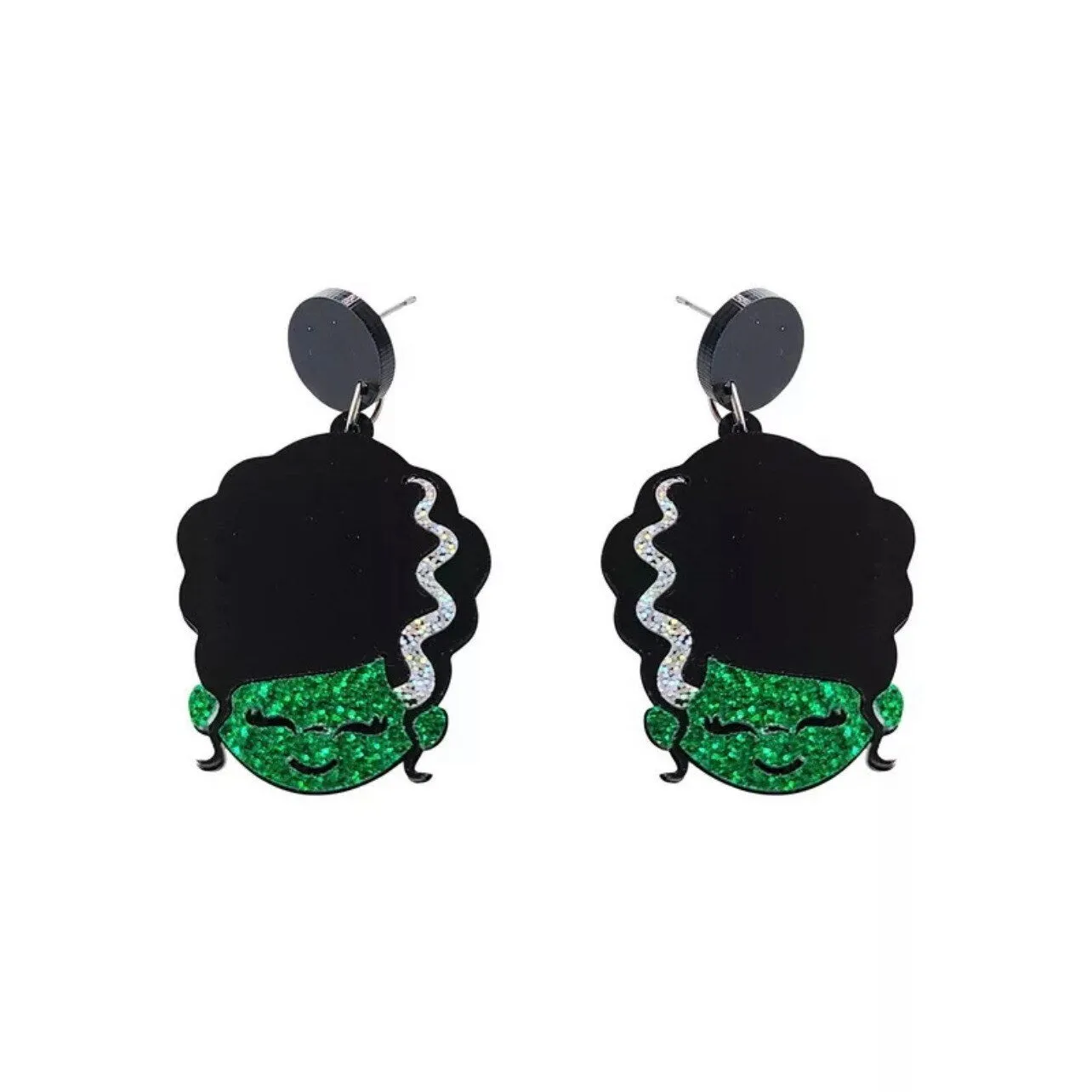 Mrs Frankenstein Earrings - Halloween Jewelry, Handmade Earrings, Handmade Jewelry, Halloween Jewelry, Bride of Frankenstein, Monster Mash