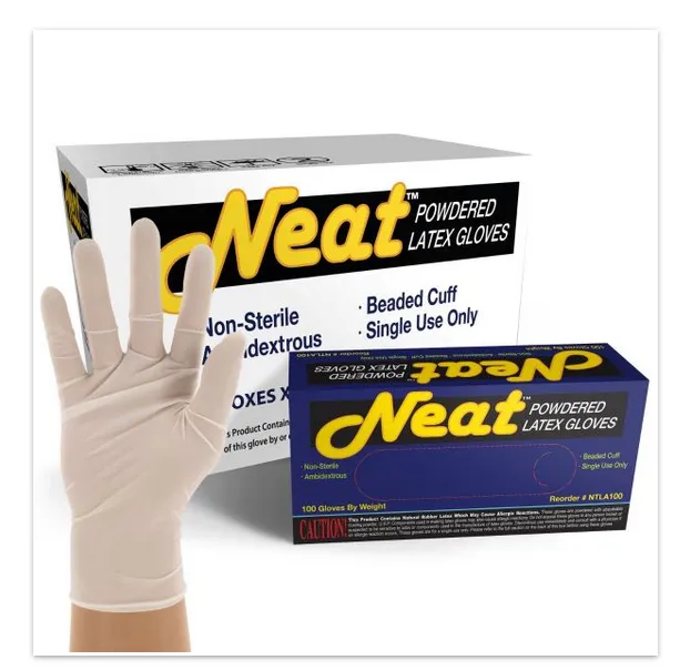 Neat™ Gloves, Latex, Lightly Powdered, Small, 100/Box, Each