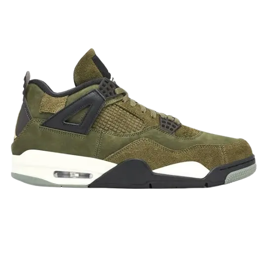 Nike Men's Jordan 4 Retro SE Shoes - Medium Olive / Pale Vanilla / Khaki / Black / Sail