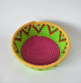 Nubian Egyptian wool palm fruit plate (Green)