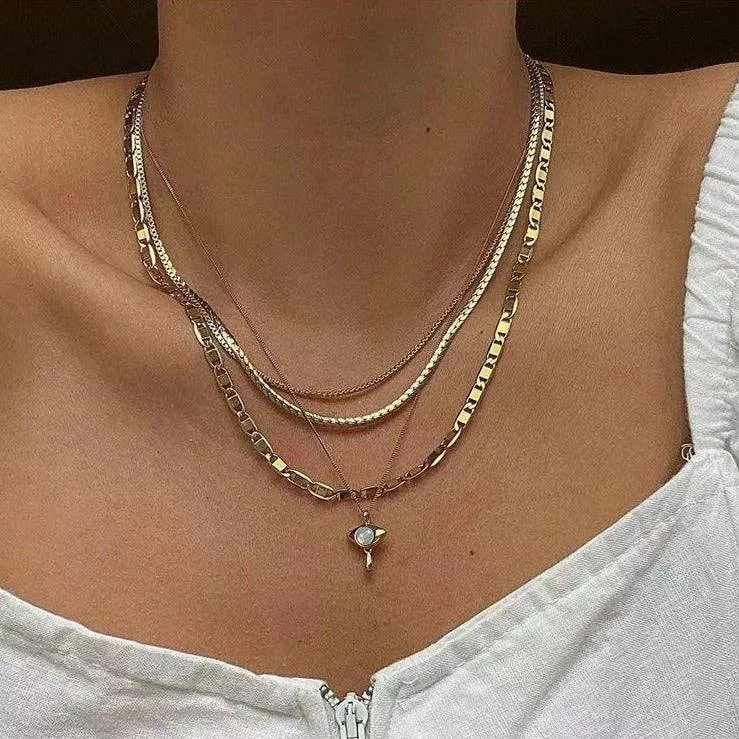 Opal Gold Chain Necklace (US)