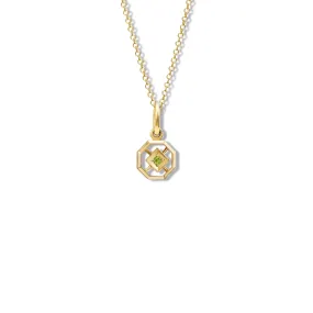 Parquet Small Necklace Pendant Yellow Gold - Peridot