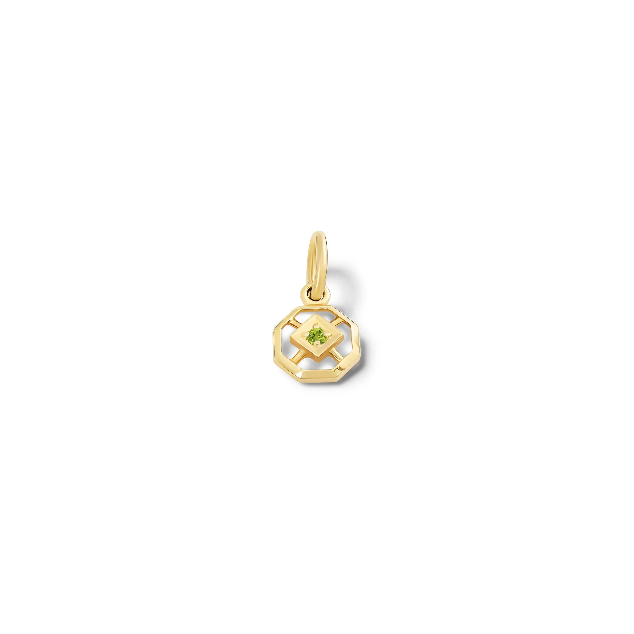 Parquet Small Necklace Pendant Yellow Gold - Peridot