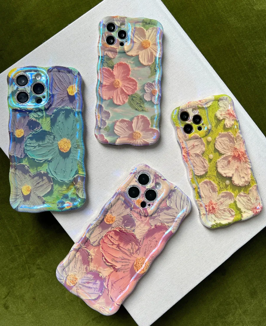 Pastel Floral Wavy Phone Case