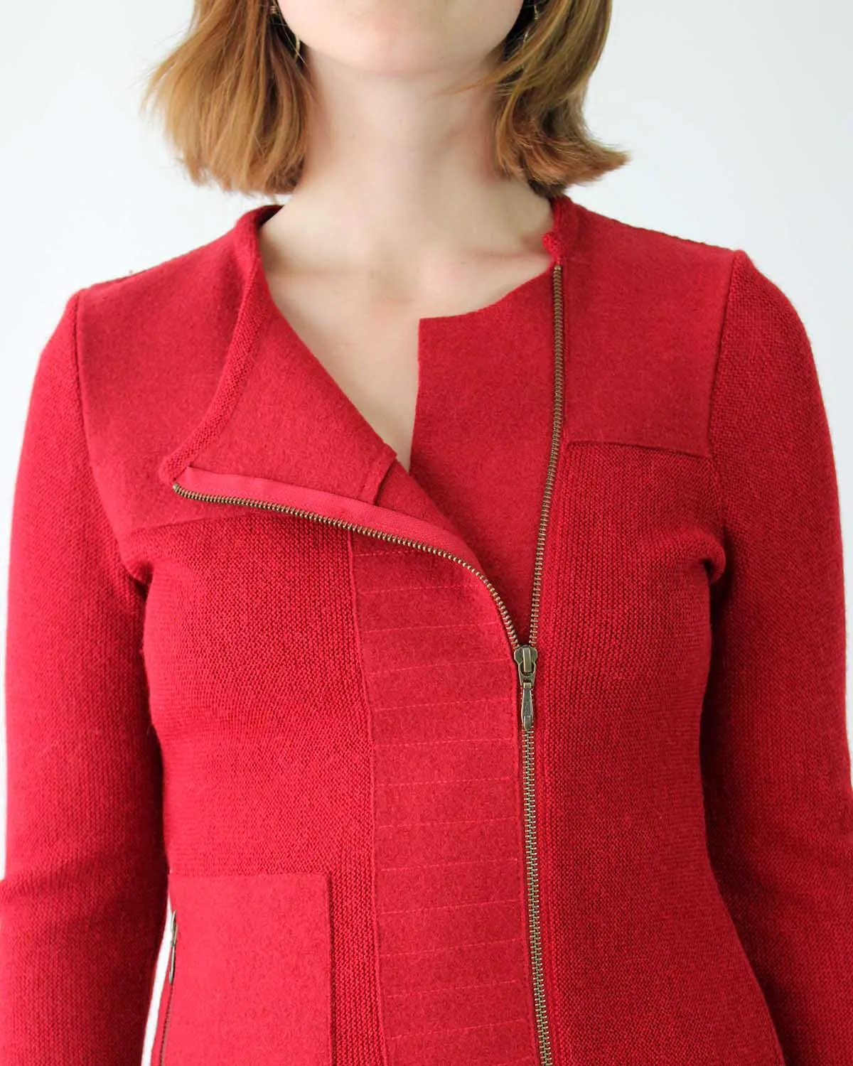 Patch Alpaca Zip Cardigan