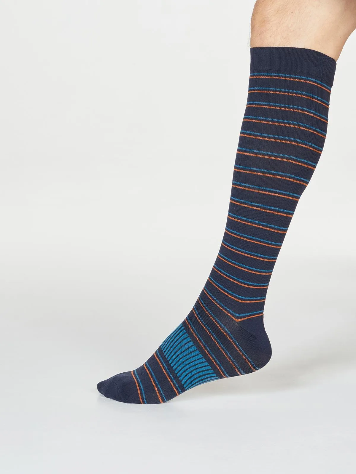 PERRY STRIPE FLIGHT SOCKS - NAVY