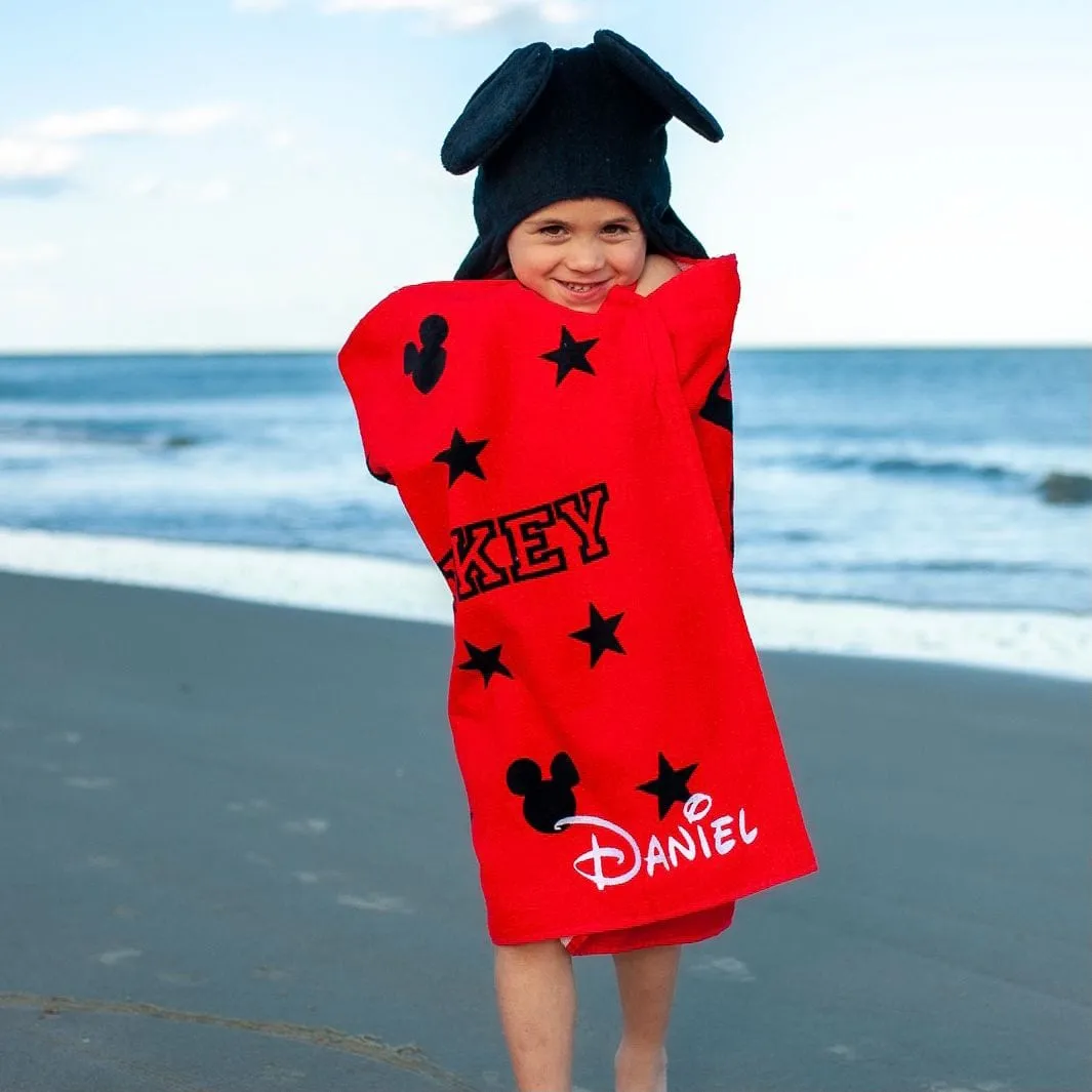 Personalized Embroidered Hooded Towel - Mickey Mouse