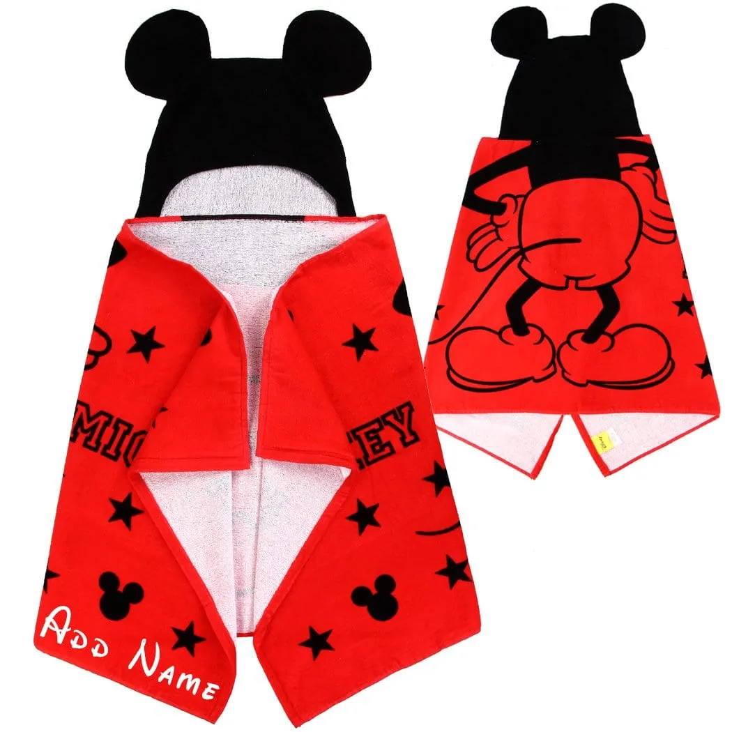 Personalized Embroidered Hooded Towel - Mickey Mouse