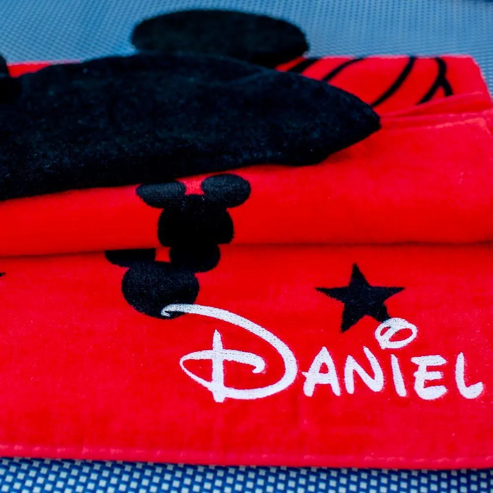 Personalized Embroidered Hooded Towel - Mickey Mouse