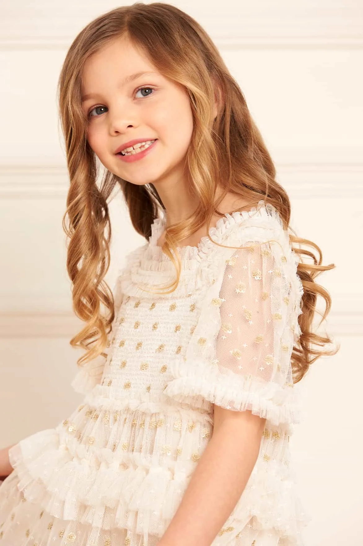 Polka Dot Smocked Kids Dress