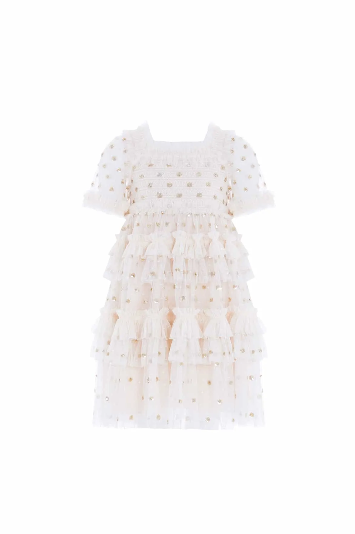 Polka Dot Smocked Kids Dress