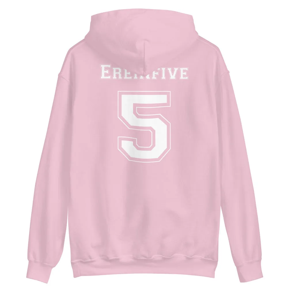 Pop Culture Is My Sport with Ereinfive #5 Jersey on back Unisex Hoodie by Be There in Five