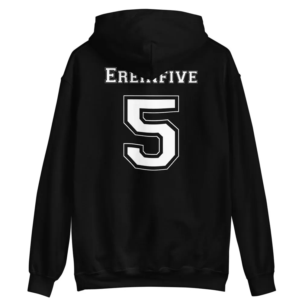 Pop Culture Is My Sport with Ereinfive #5 Jersey on back Unisex Hoodie by Be There in Five