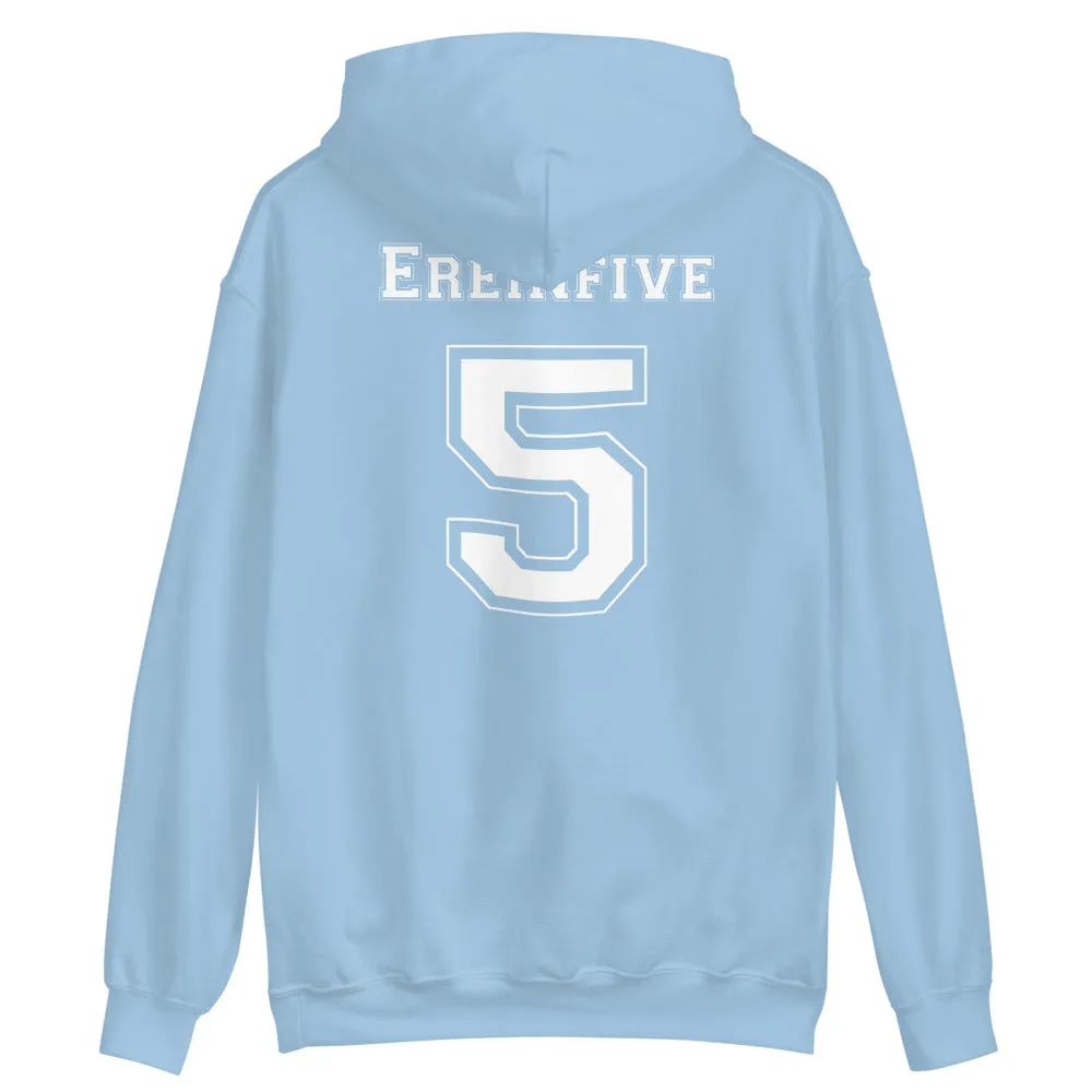 Pop Culture Is My Sport with Ereinfive #5 Jersey on back Unisex Hoodie by Be There in Five