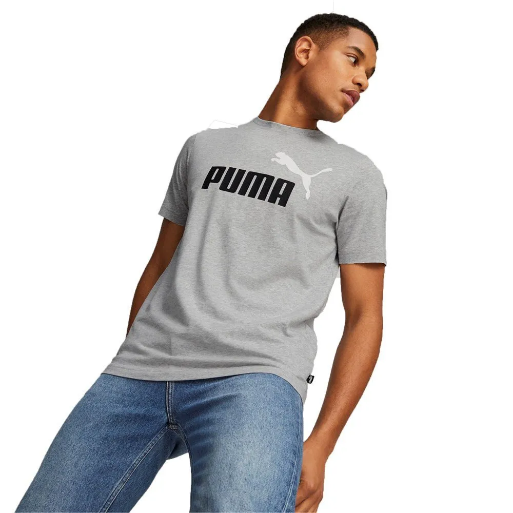 PUMA MEN'S ESSENTIALS  2 COLOUR LOGO GREY TEE