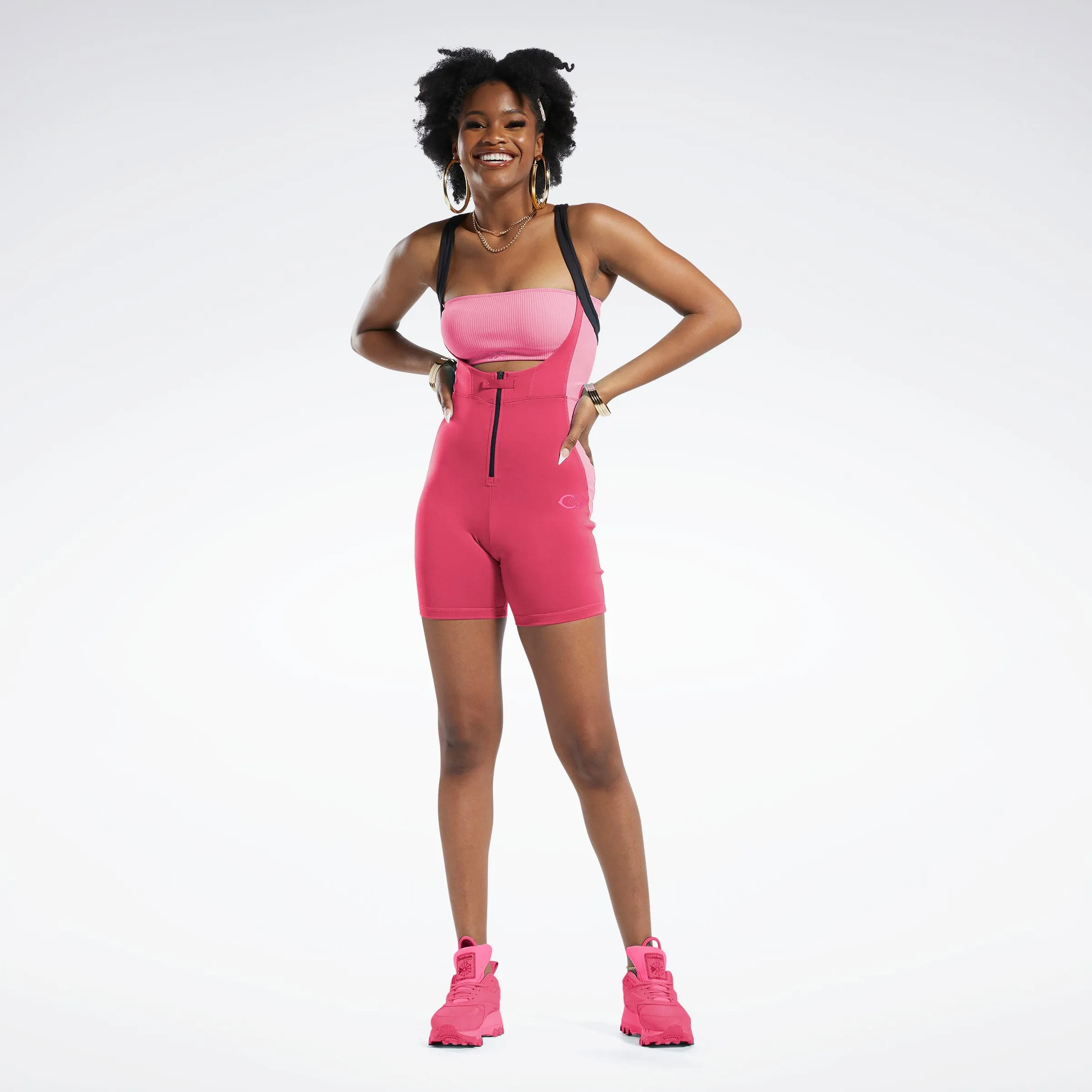 Reebok Apparel Women Cardi B Leotard Pnkfus