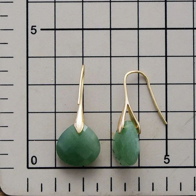 Ritzy Aventurine Stone Drop Earrings