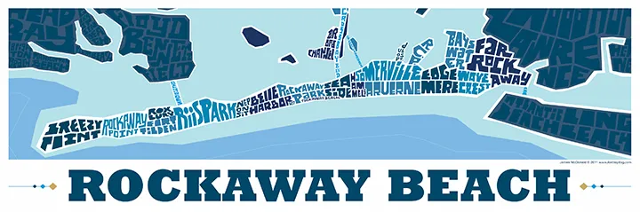 Rockaway Queens Typography Map